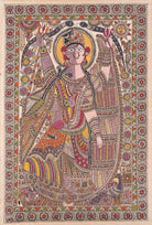Ardhanarishvara - Madhubani Harmony of Shiva & Parvati - Marble Lotus - Ardhanarishvara - Madhubani Harmony of Shiva & Parvati