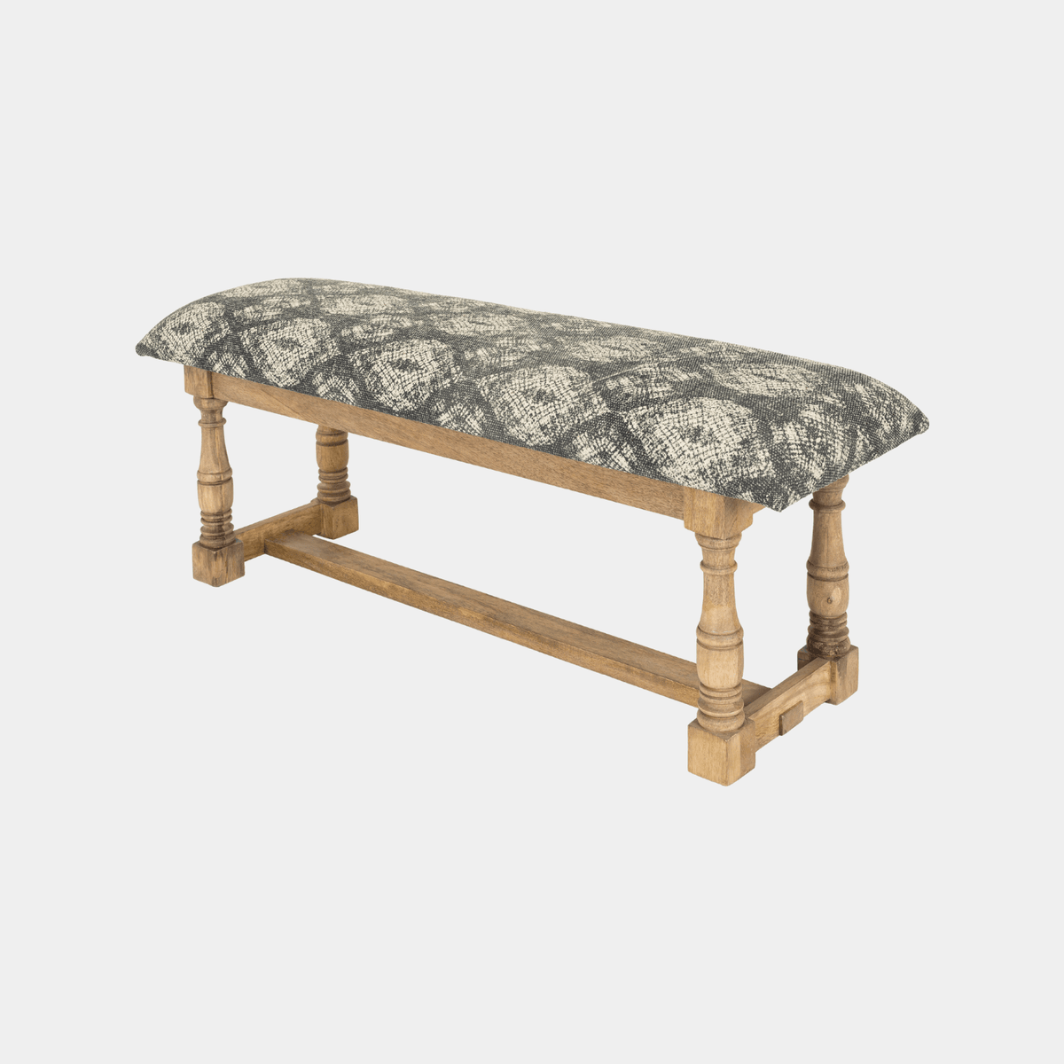 Buy Comfortable Artisan Blue Upholstered Bench | Marble Lotus