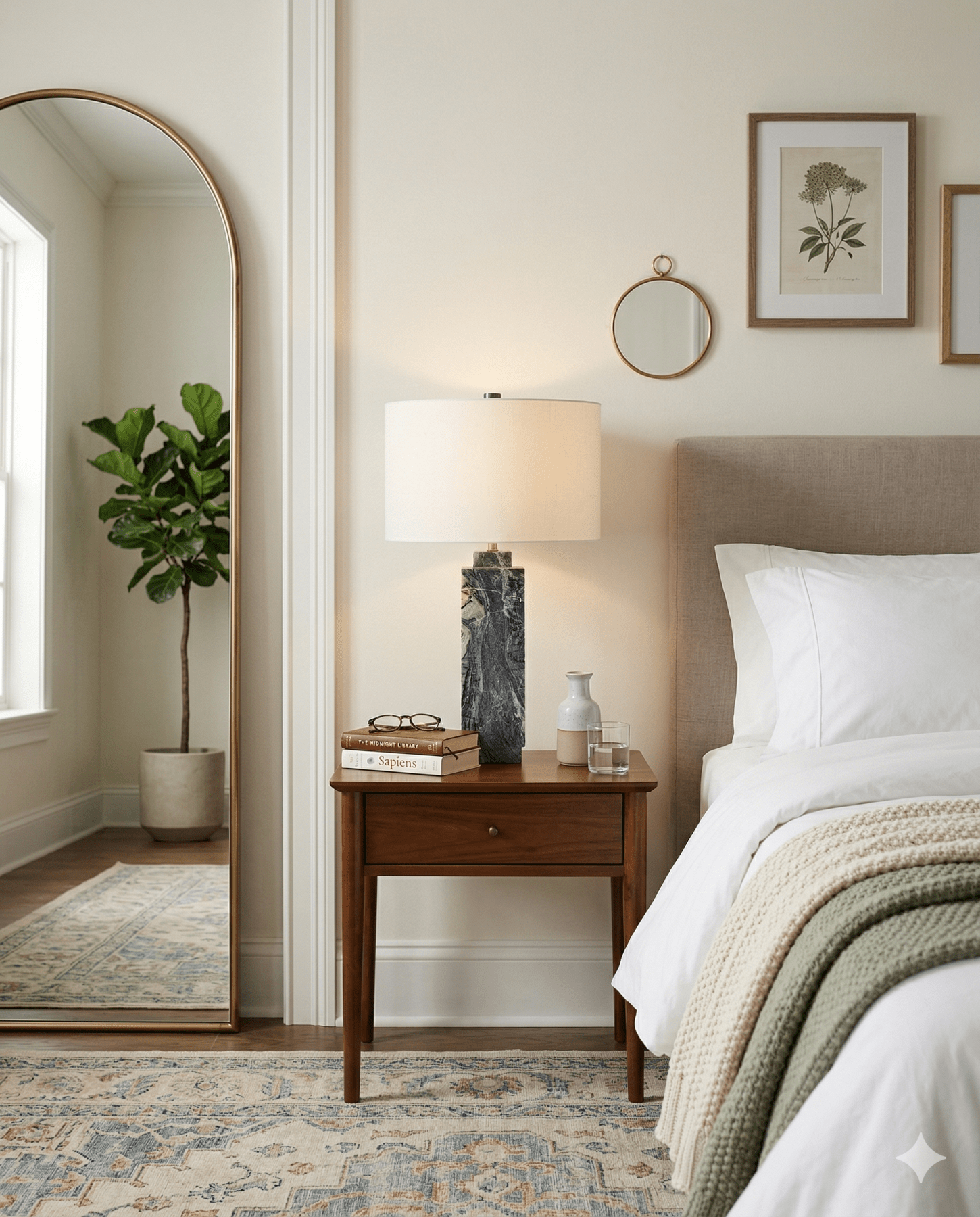 Ashlar Table Lamp - Marble Lotus - Ashlar Table Lamp