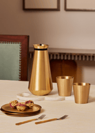 Avisa Brass Tumblers - Set of 2 - Marble Lotus - Avisa Brass Tumblers - Set of 2