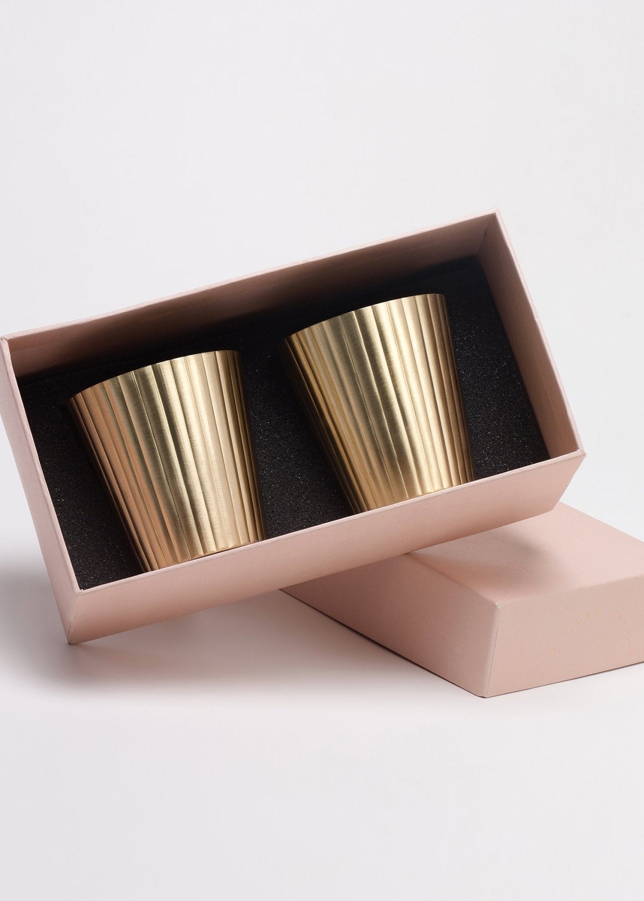 Avisa Brass Tumblers - Set of 2 - Marble Lotus - Avisa Brass Tumblers - Set of 2