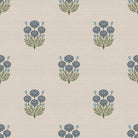 Bagru Block Print – Blue on Beige - Marble Lotus - Bagru Block Print – Blue on Beige