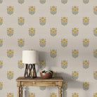 Bagru Block Print – Yellow on Beige - Marble Lotus - Bagru Block Print – Yellow on Beige