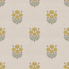 Bagru Block Print – Yellow on Beige - Marble Lotus - Bagru Block Print – Yellow on Beige