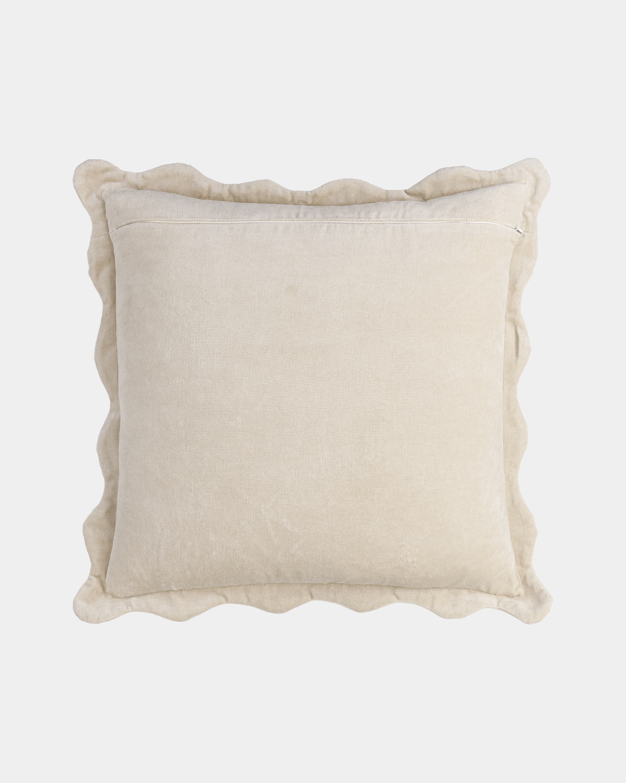 Arctic Ivory Cotton Scallop Edge Pillow