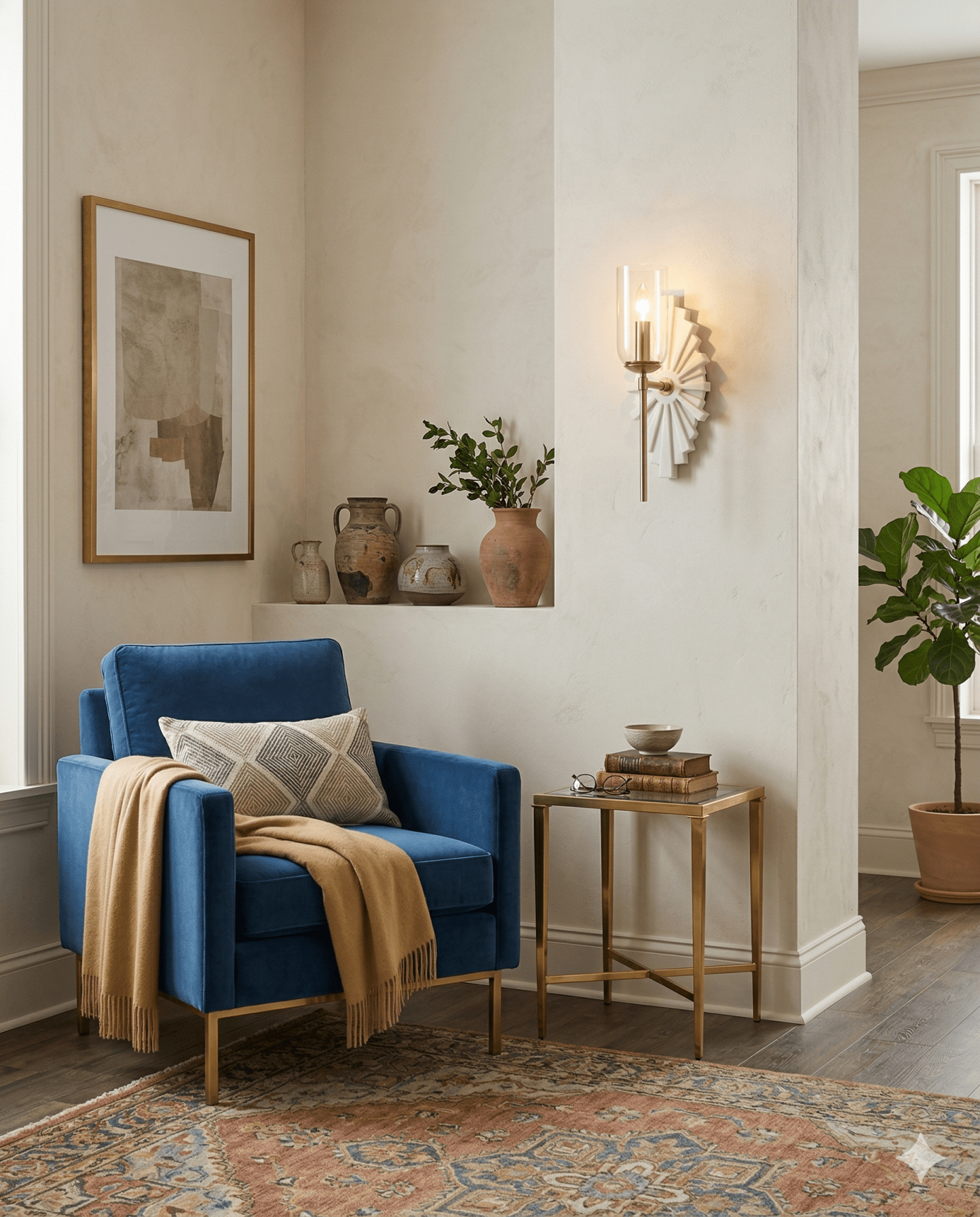 Benthos White Wall Sconce - Marble Lotus - Benthos White Wall Sconce