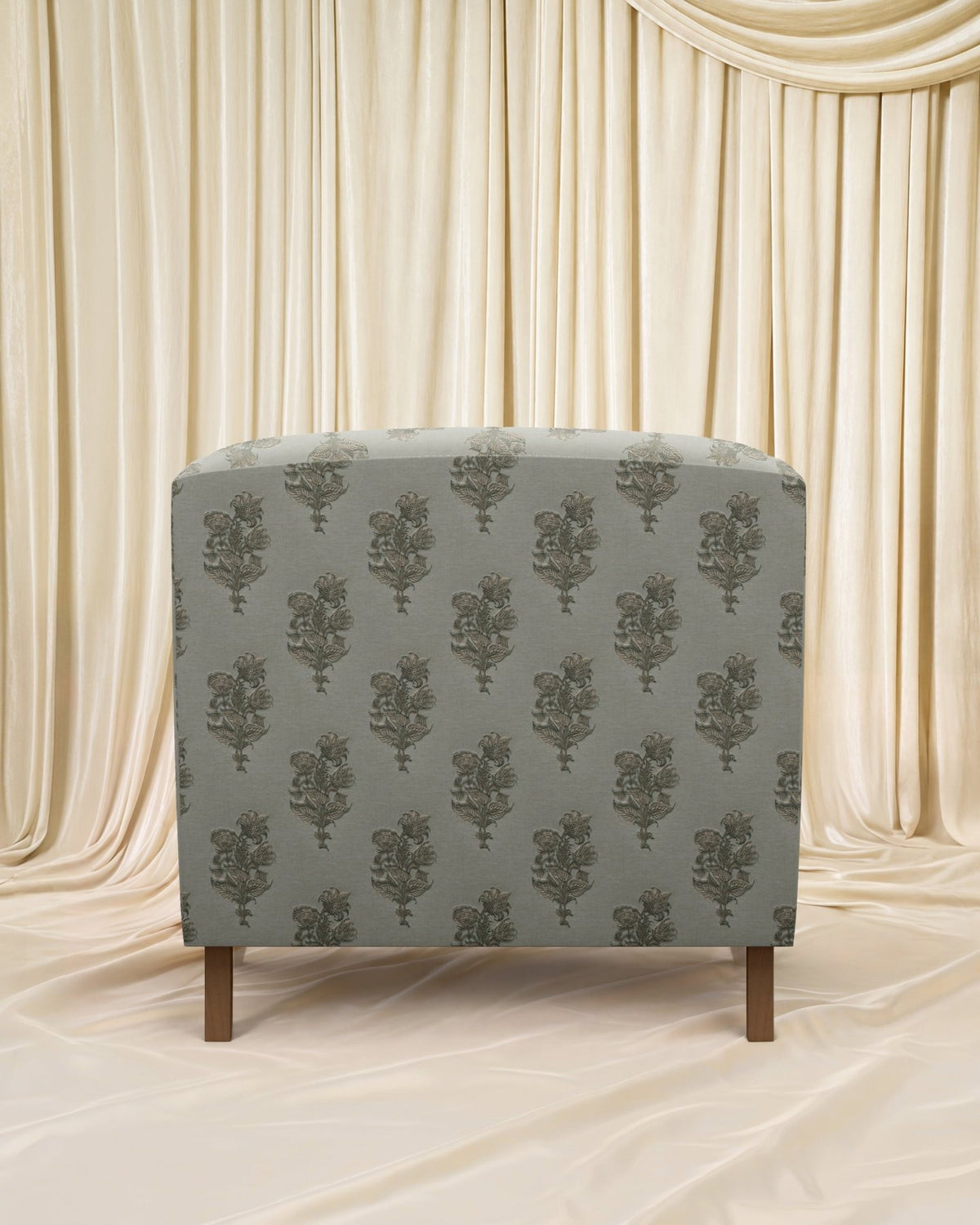 Block Print Charleston Chair - Marble Lotus - Block Print Charleston Chair