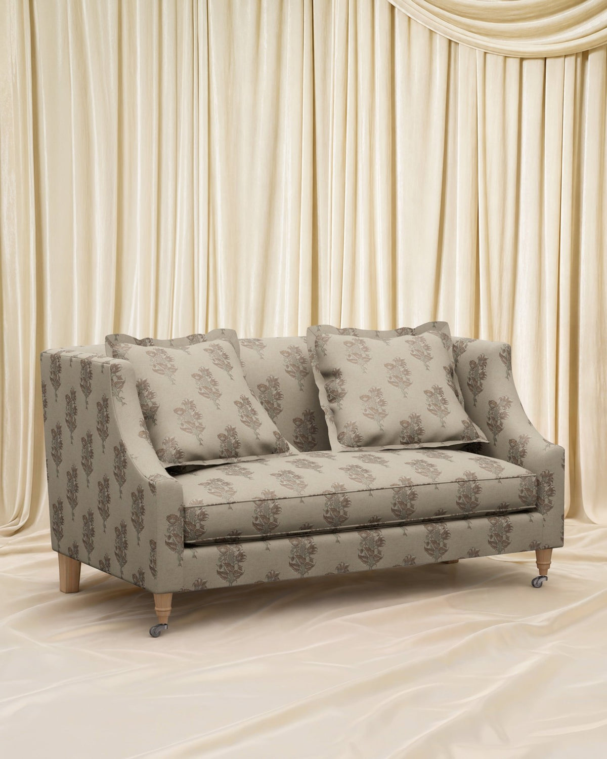 Block Print Gage Loveseat 56" - Marble Lotus - Block Print Gage Loveseat 56"