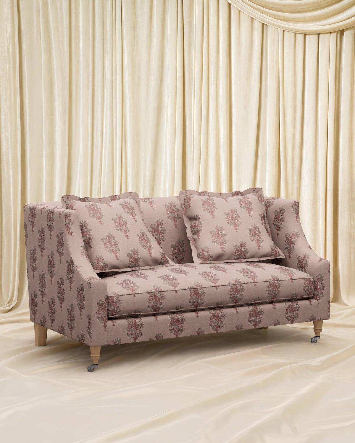 Block Print Gage Loveseat 56" - Marble Lotus - Block Print Gage Loveseat 56"