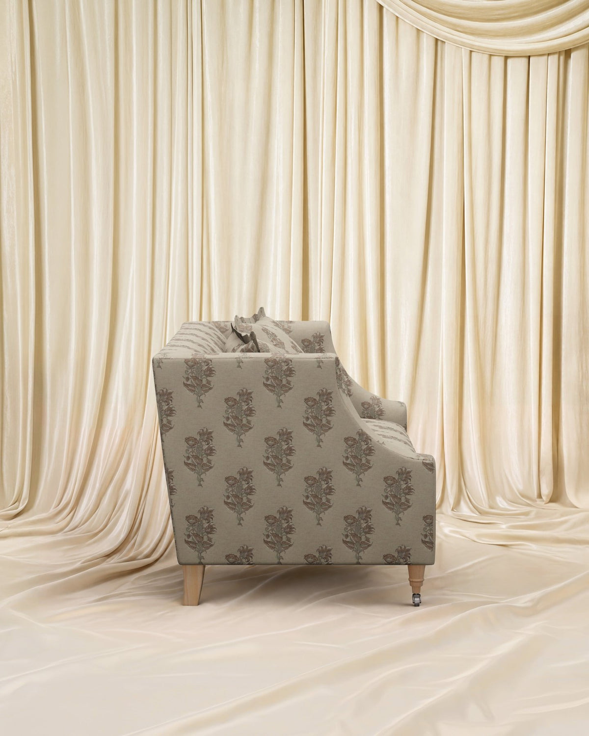 Block Print Gage Loveseat 56" - Marble Lotus - Block Print Gage Loveseat 56"