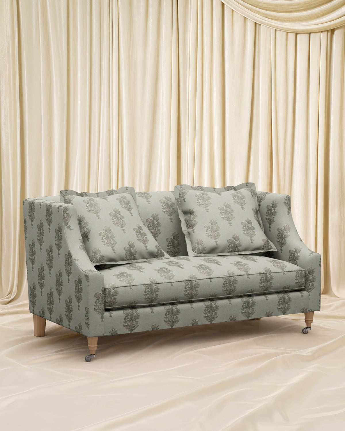 Block Print Gage Loveseat 56" - Marble Lotus - Block Print Gage Loveseat 56"