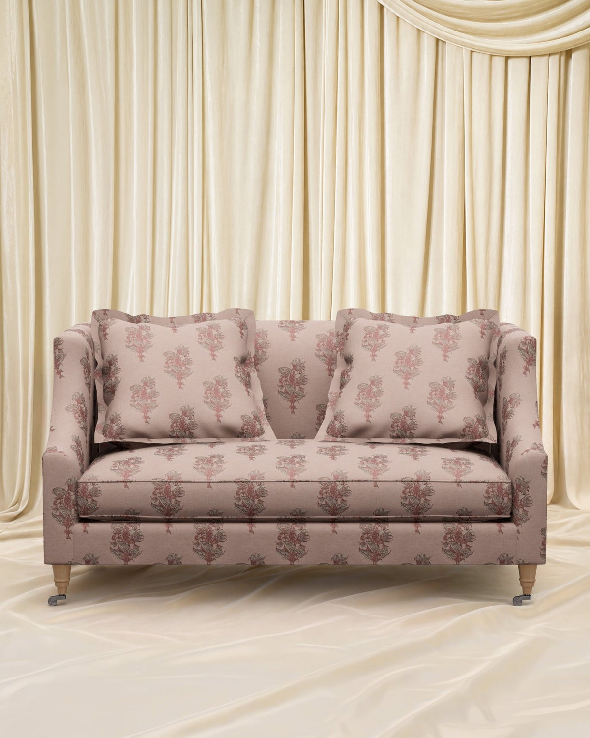 Block Print Gage Loveseat 56" - Marble Lotus - Block Print Gage Loveseat 56"
