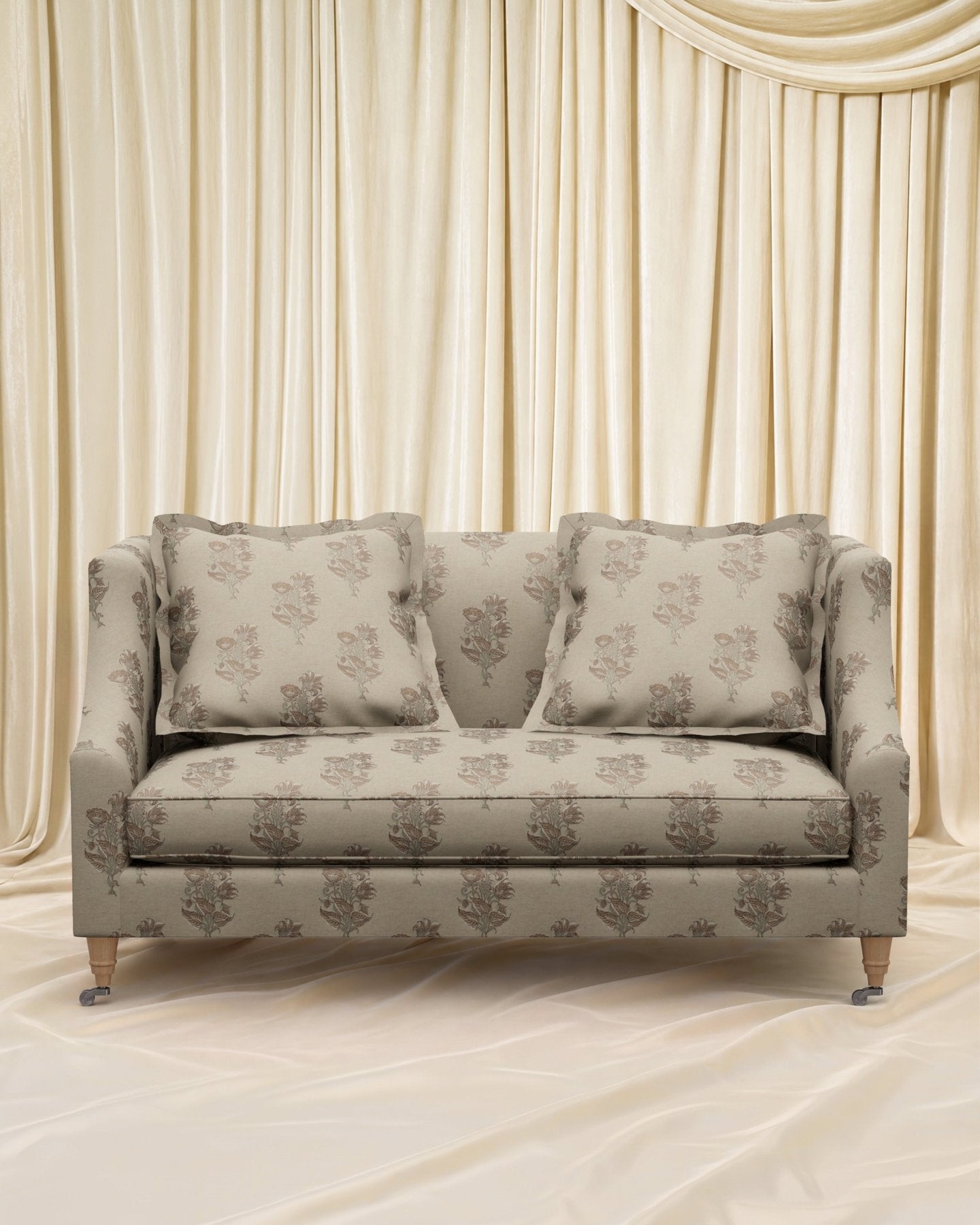 Block Print Gage Loveseat 56" - Marble Lotus - Block Print Gage Loveseat 56"