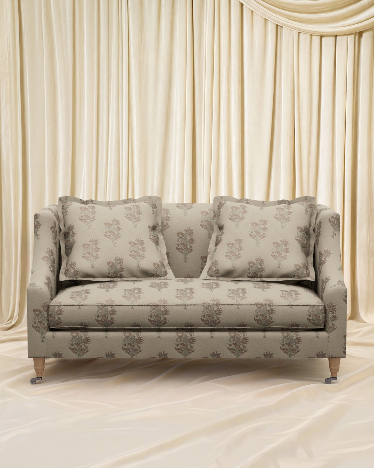 Block Print Gage Loveseat 56" - Marble Lotus - Block Print Gage Loveseat 56"