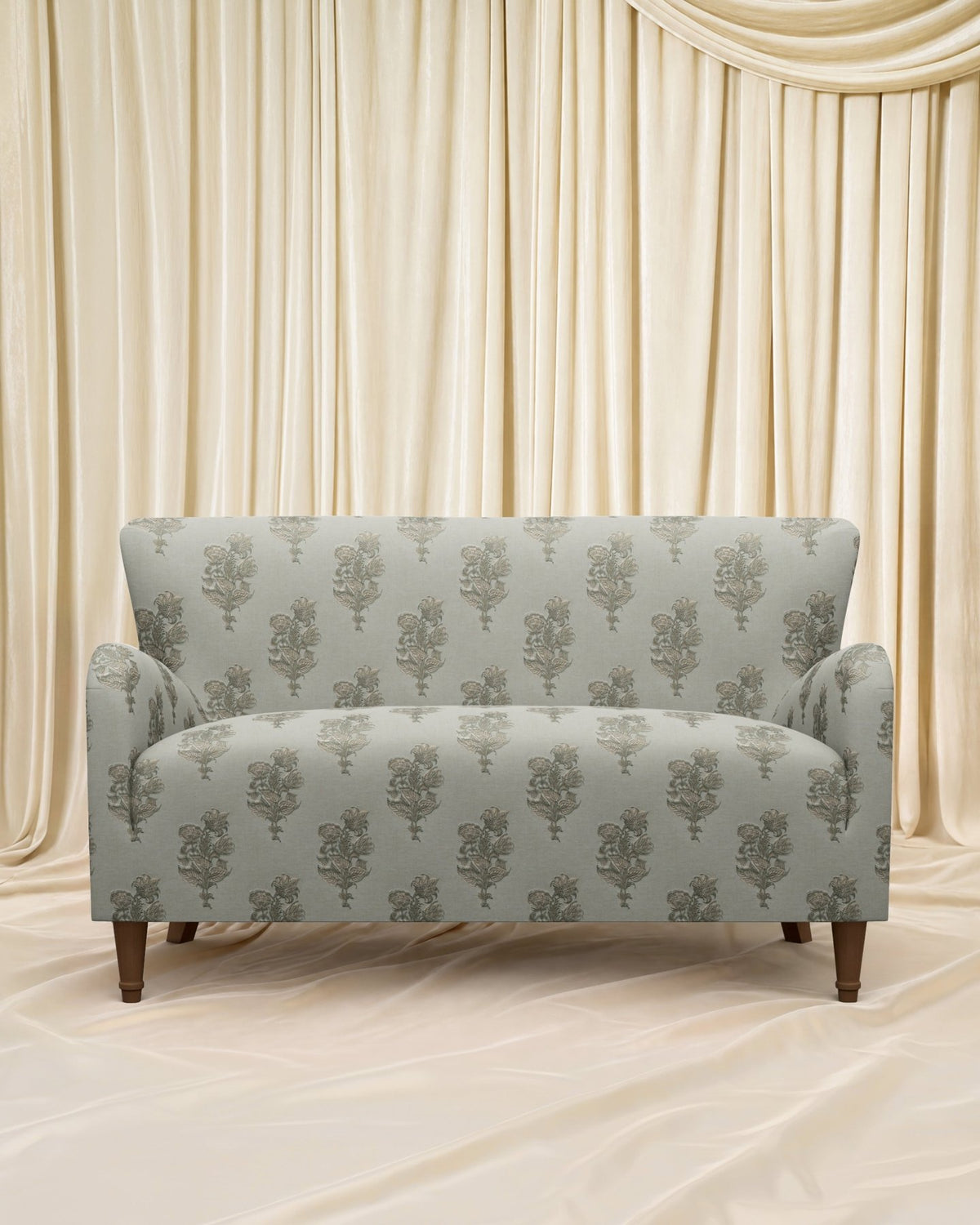 Block Print Kristin Loveseat 55" - Marble Lotus - Block Print Kristin Loveseat 55"