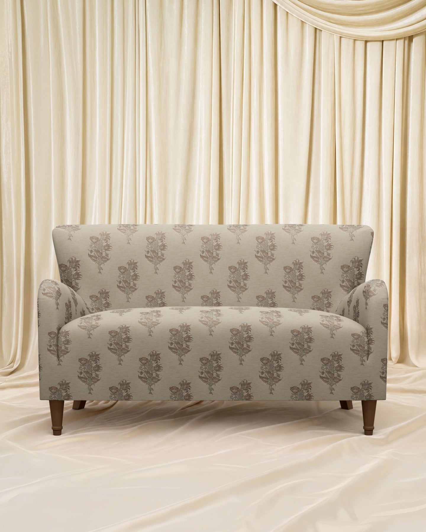 Block Print Kristin Loveseat 55" - Marble Lotus - Block Print Kristin Loveseat 55"