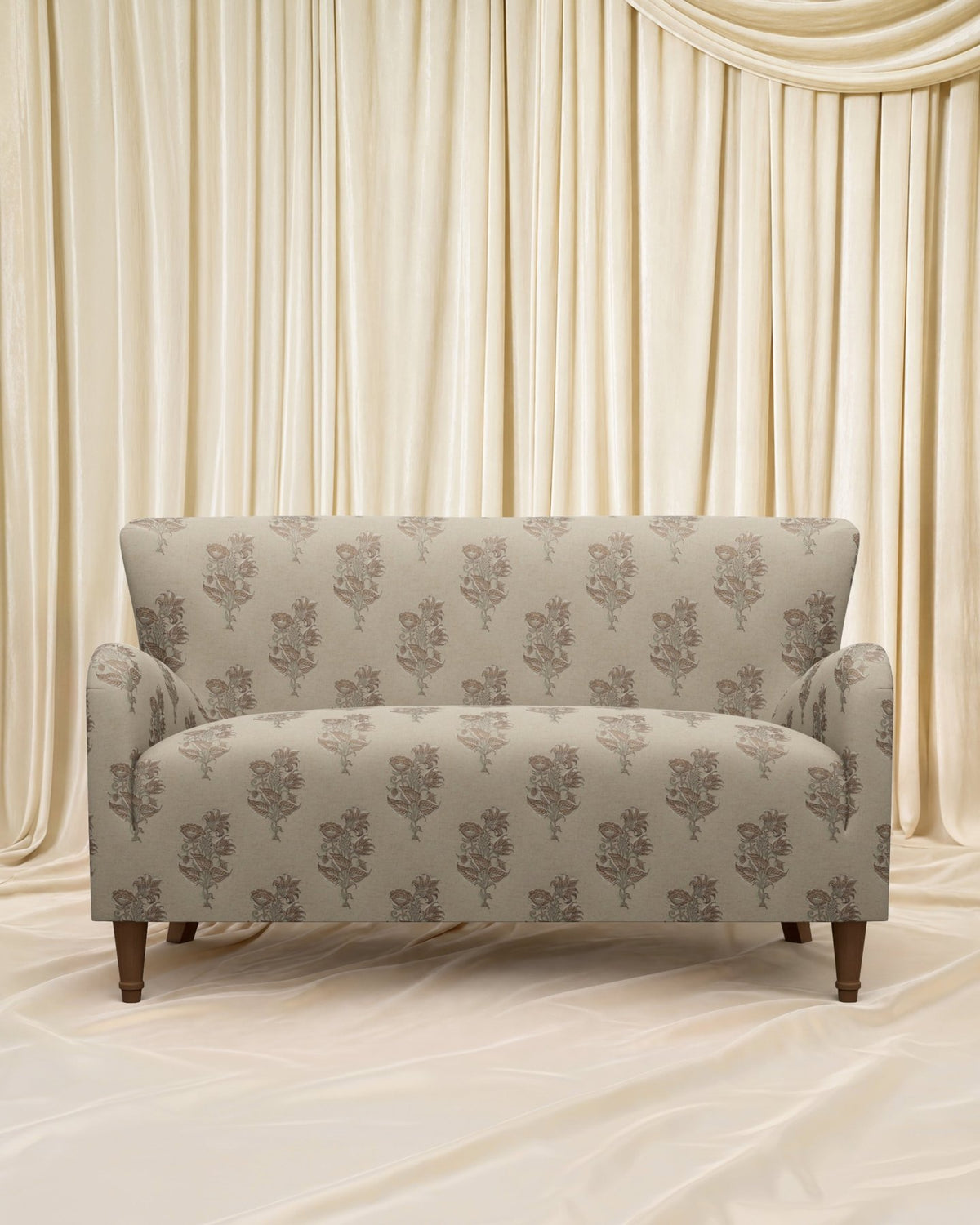 Block Print Kristin Loveseat 55" - Marble Lotus - Block Print Kristin Loveseat 55"