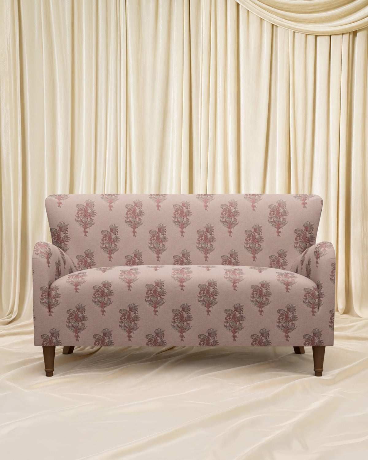 Block Print Kristin Loveseat 55" - Marble Lotus - Block Print Kristin Loveseat 55"