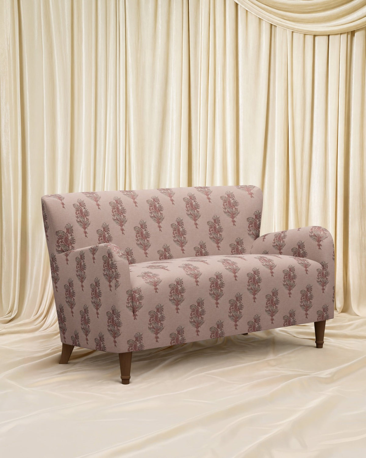 Block Print Kristin Loveseat 55" - Marble Lotus - Block Print Kristin Loveseat 55"
