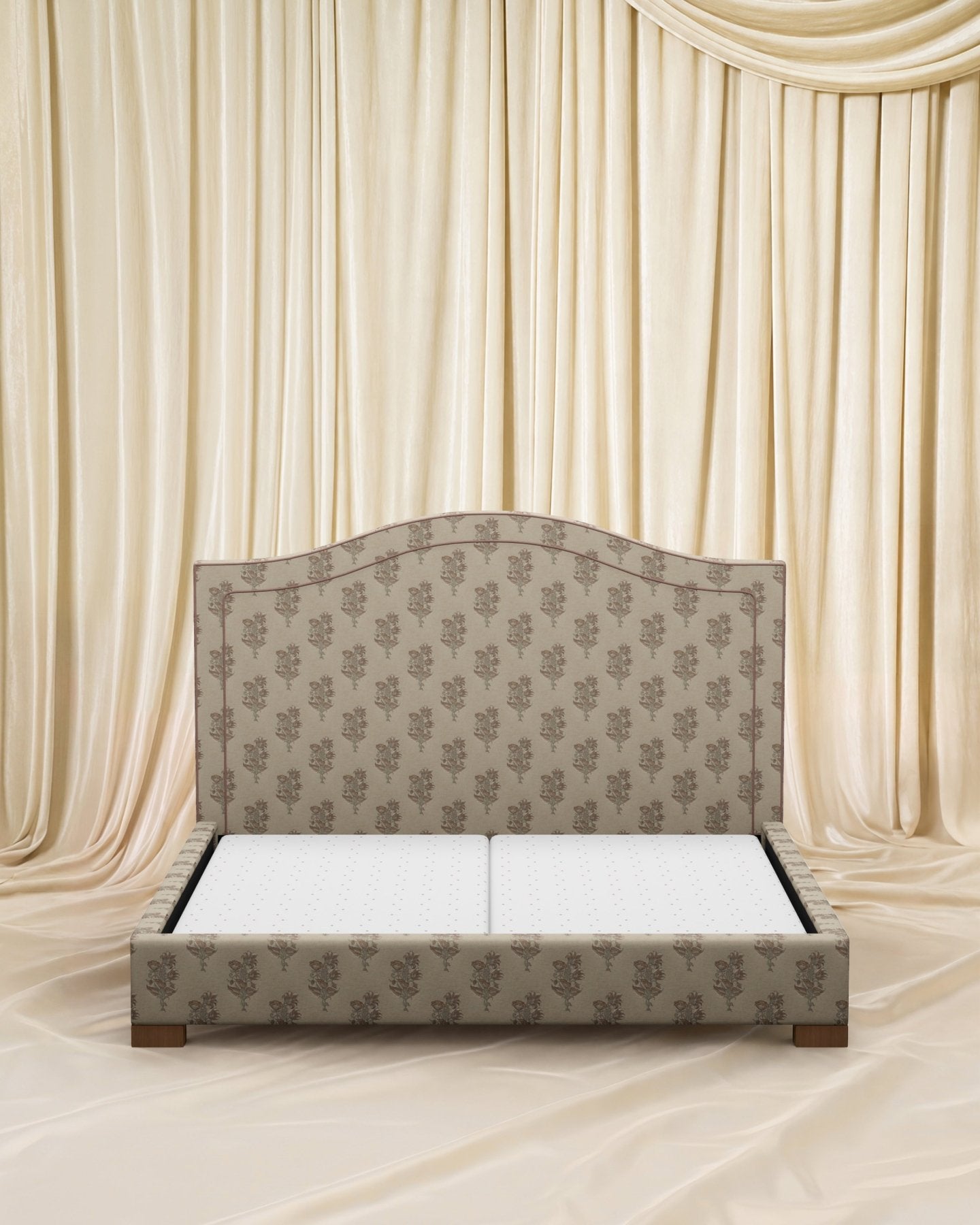 Block Print Maharani Bed - Marble Lotus - Block Print Maharani Bed