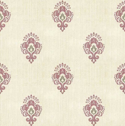 Block Print Wallpaper - Marble Lotus - Traditional Jamewar Wallpapers