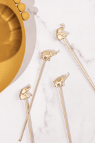 Brass Haathi Cocktail Stirrersÿ - Marble Lotus - Brass Haathi Cocktail Stirrersÿ