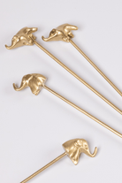 Brass Haathi Cocktail Stirrersÿ - Marble Lotus - Brass Haathi Cocktail Stirrersÿ