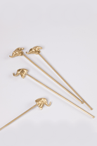 Brass Haathi Cocktail Stirrersÿ - Marble Lotus - Brass Haathi Cocktail Stirrersÿ
