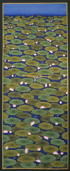 Pichwai Painting | Lotus Lily Pond with Peeping Krishna | Indian Art