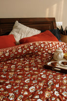 Dahlia Block Printed Quilt - Marble Lotus - Dahlia Block Printed Quilt