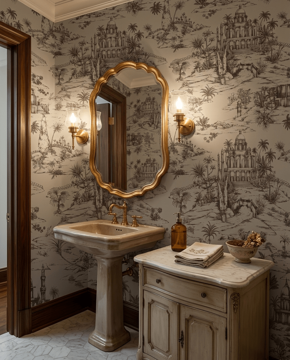 Delhi on Toile – Brown on Beige - Marble Lotus - Delhi on Toile – Brown on Beige