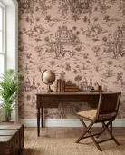 Delhi on Toile – Brown on Dusty Pink - Marble Lotus - Delhi on Toile – Brown on Dusty Pink