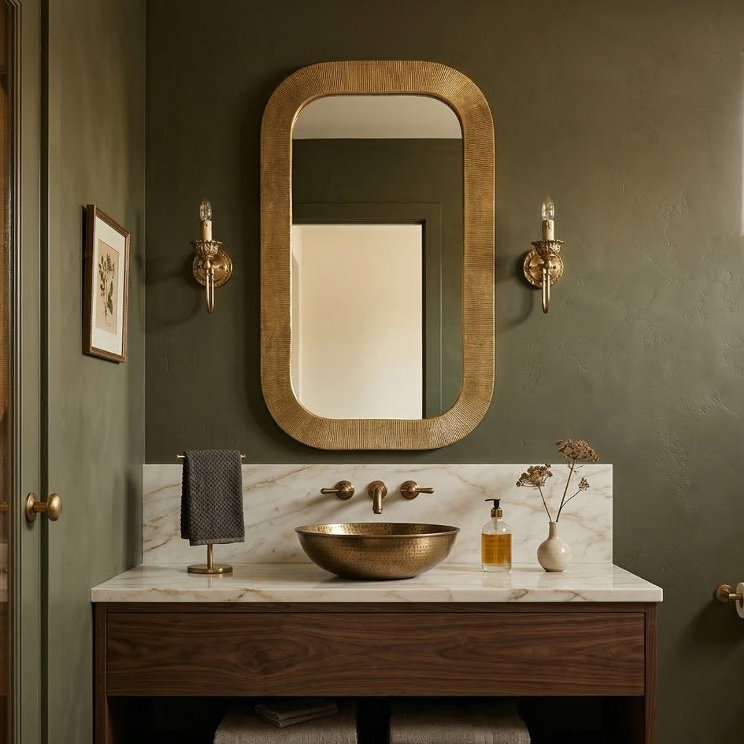 Enya Accent Mirror - Marble Lotus - Enya Accent Mirror