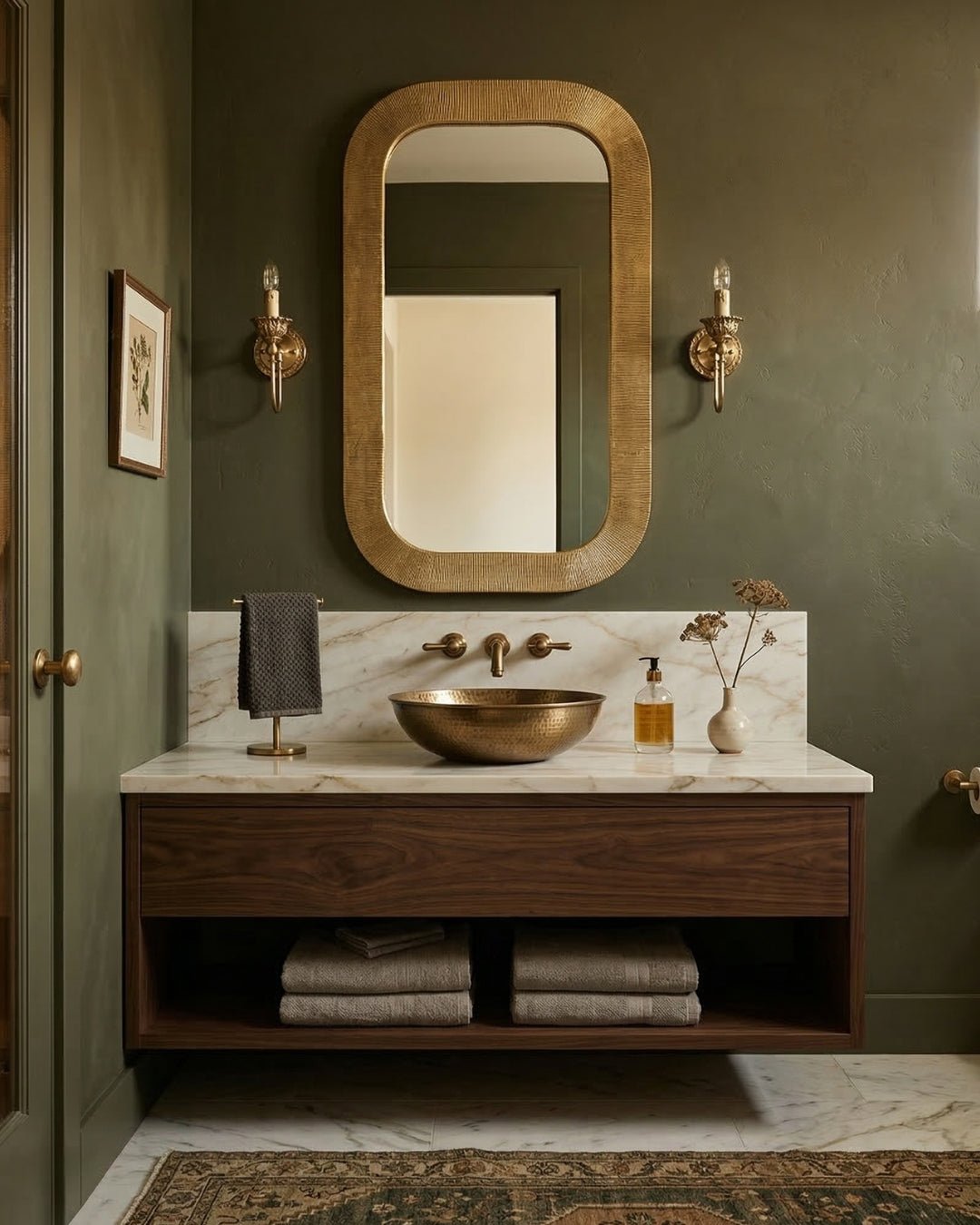 Enya Accent Mirror - Marble Lotus - Enya Accent Mirror