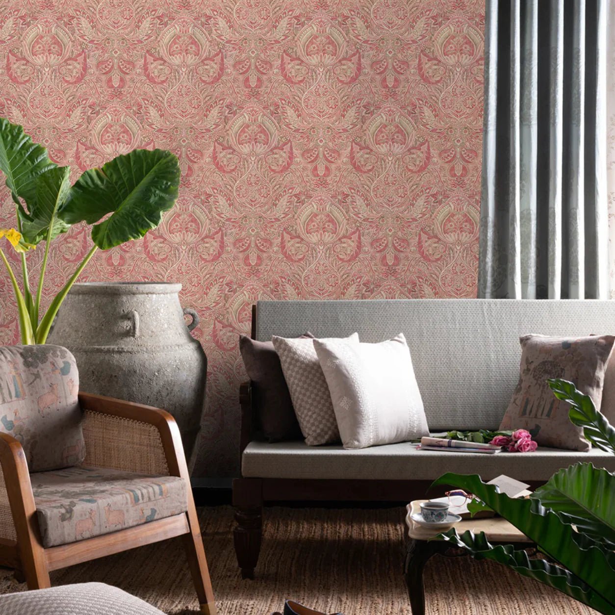 Florentine Damask - Marble Lotus - Florentine Damask
