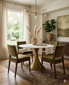 Funnel Dining Table - White - Marble Lotus - Funnel Dining Table - White