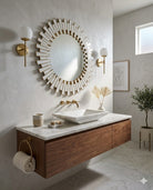 Glasdele Round Mirror - Marble Lotus - Glasdele Round Mirror