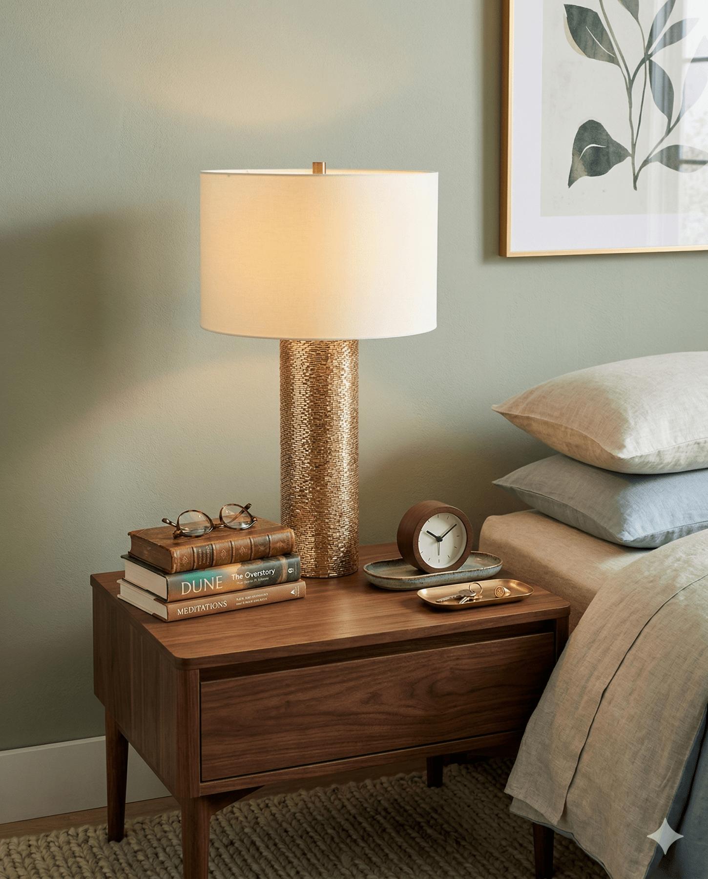 Glimmer Gold Table Lamp - Marble Lotus - Glimmer Gold Table Lamp