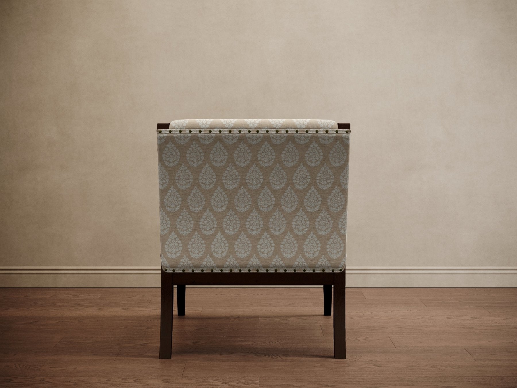 Gymkhana Arm Chair Block Print Beige - Marble Lotus - Gymkhana Arm Chair Block Print Beige