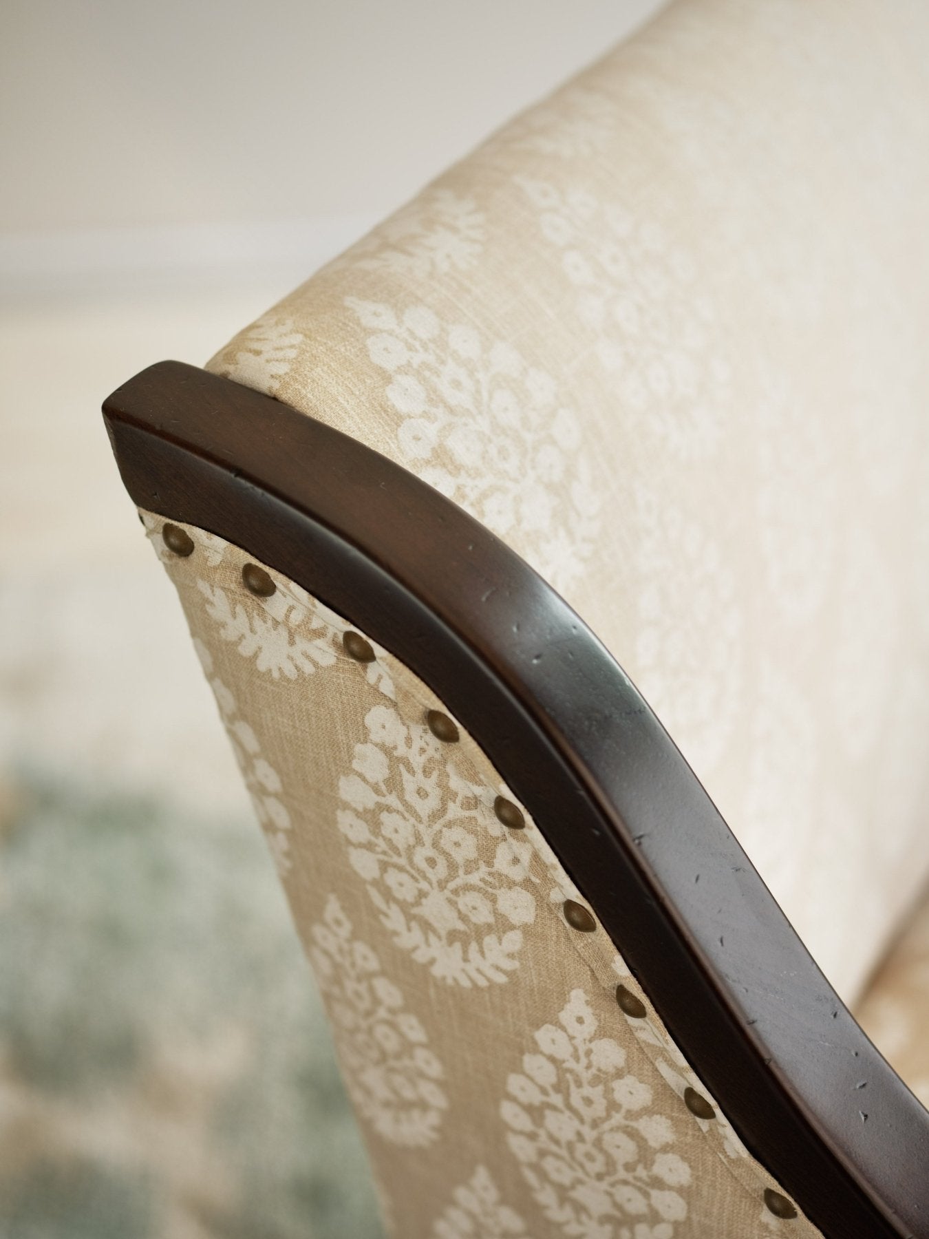 Gymkhana Arm Chair Block Print Beige - Marble Lotus - Gymkhana Arm Chair Block Print Beige