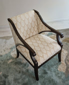Gymkhana Arm Chair Block Print Beige - Marble Lotus - Gymkhana Arm Chair Block Print Beige