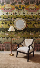 Gymkhana Arm Chair Block Print Beige - Marble Lotus - Gymkhana Arm Chair Block Print Beige