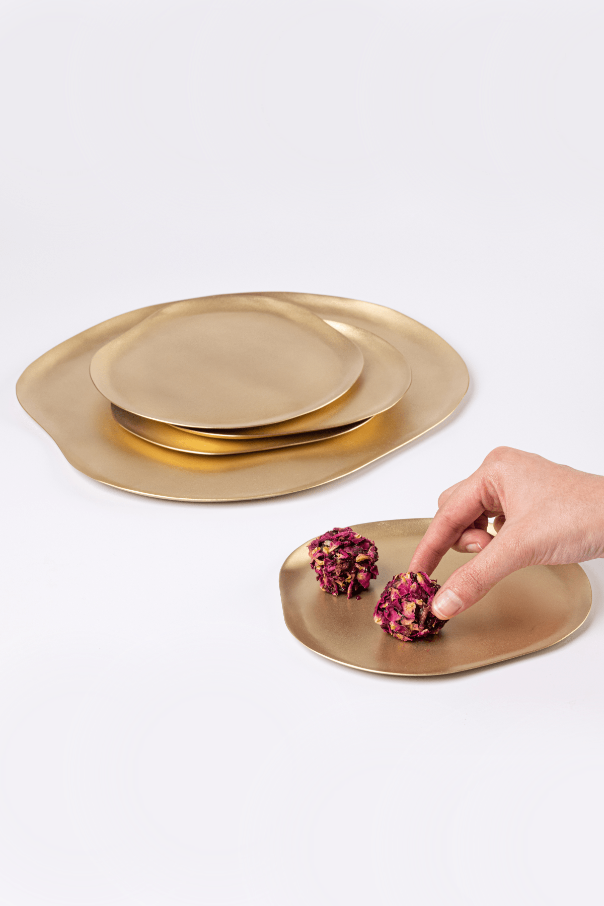Haifa Brass Platter - Marble Lotus - Haifa Brass Platter