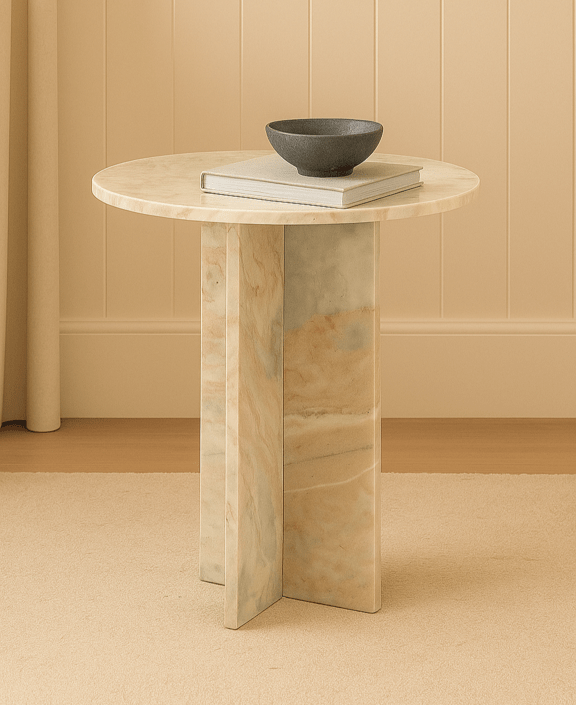 Harmon Toronto Marble Accent Table - Marble Lotus - Harmon Toronto Marble Accent Table