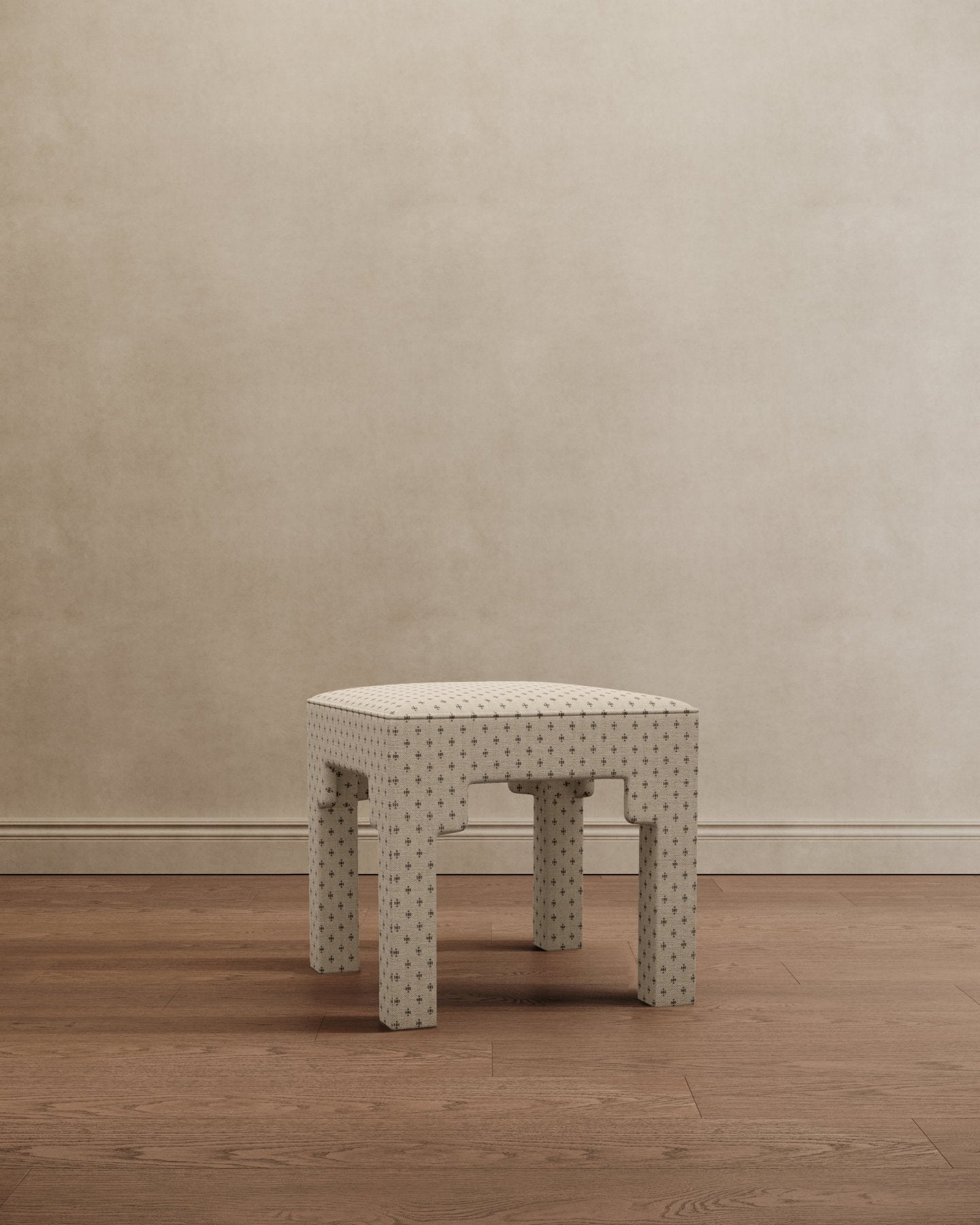 Hicks Square Step Arch Ottoman - Marble Lotus - Hicks Square Step Arch Ottoman