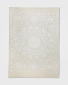 Ivory Suzani Tapestry Throw 60x90" - Marble Lotus - Ivory Suzani Tapestry Throw 60x90"