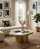Kidney Coffee Table - Marble Lotus - Kidney Coffee Table