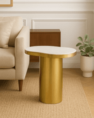 Kidney Side Table - Marble Lotus - Kidney Side Table