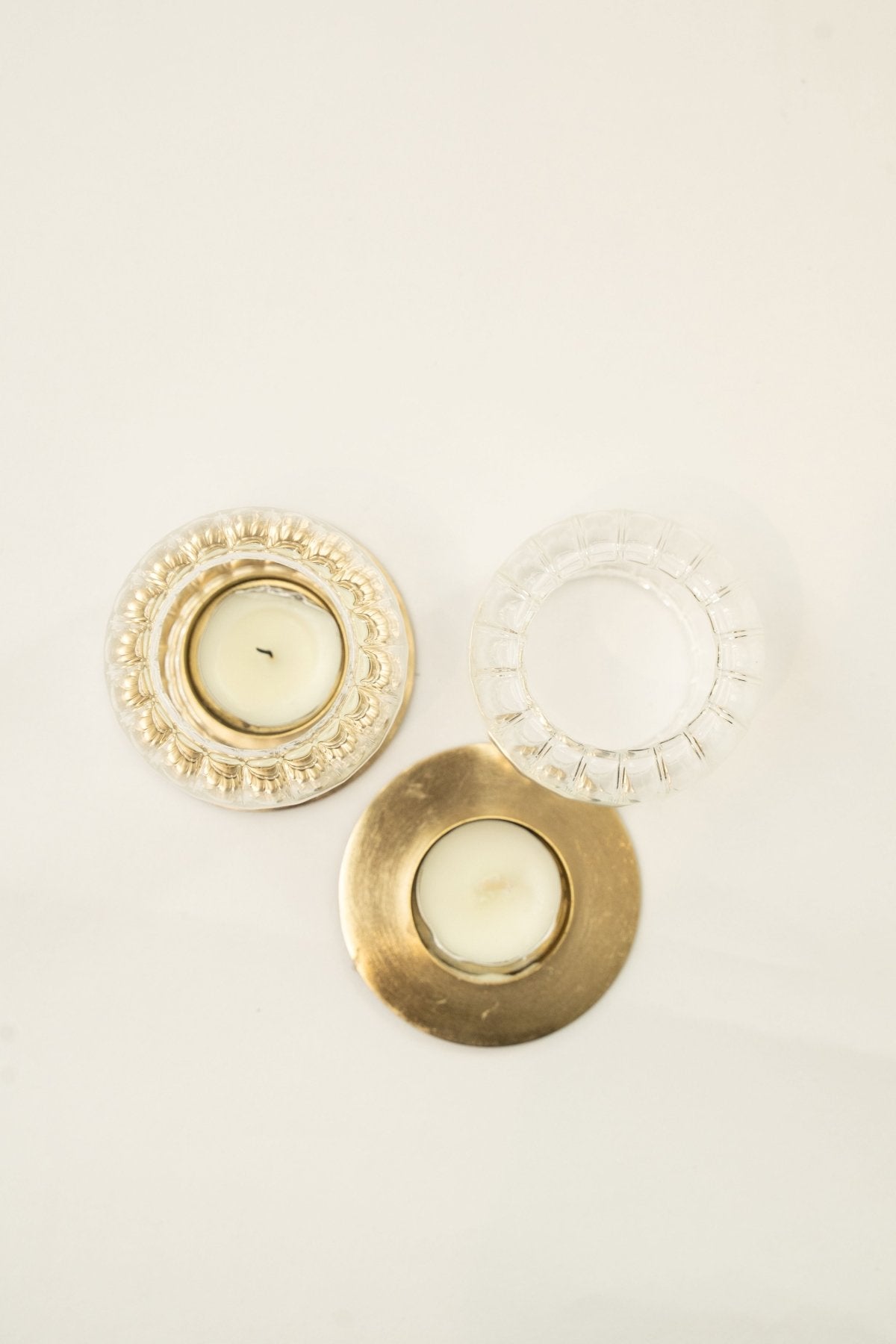 Kira Glass Lantern - Set of 2 - Marble Lotus - Kira Glass Lantern - Set of 2 - Marble Lotus