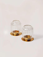Kira Glass Lantern - Set of 2 - Marble Lotus - Kira Glass Lantern - Set of 2